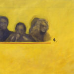 A. M. HOCH, Press Conference, oil on canvas, 52 x 72, 1991