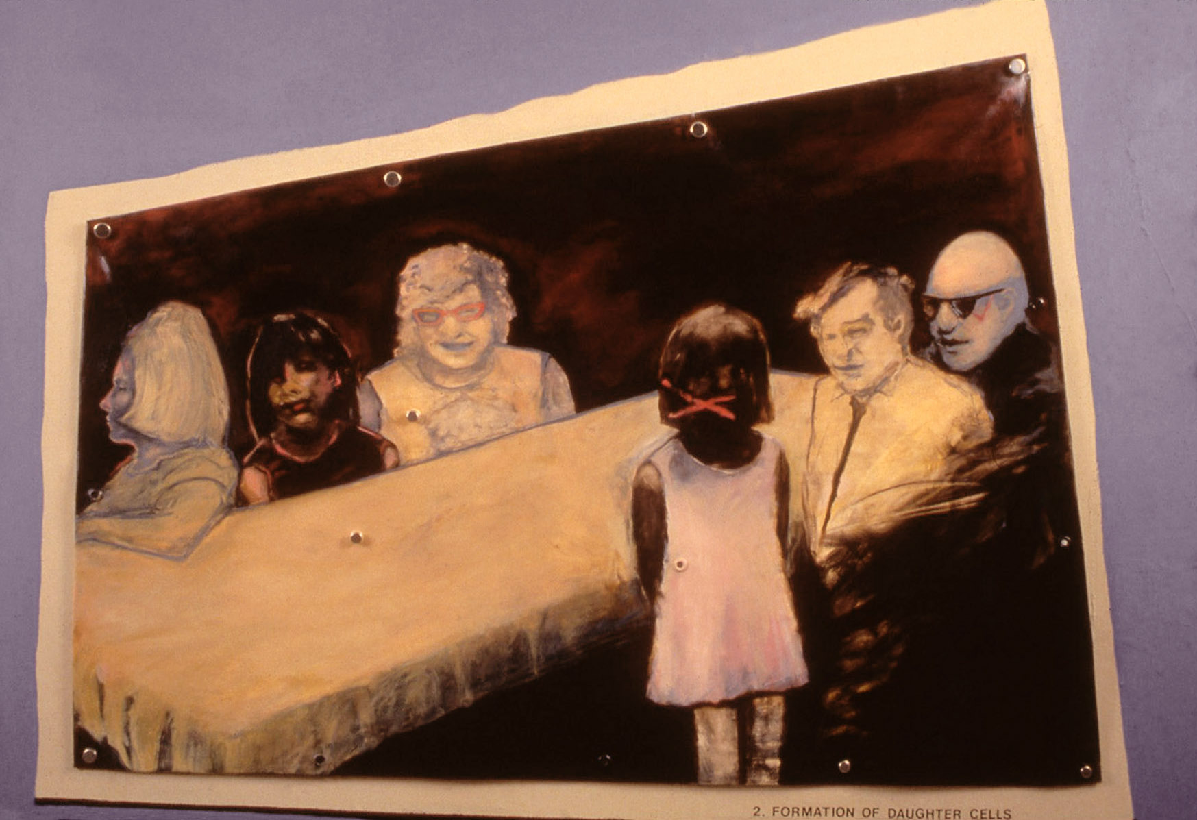 A. M. HOCH, Mitosis (Second Stage) DETAIL: oil on canvas with grommets; 1990