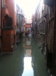 View of hidden Bologna Canal, Via Piella. Site for proposed urban intervention in Bologna: three or four sequential immersive installations in which digitally programmed reel-to-reel tape-players are embedded in various sites.