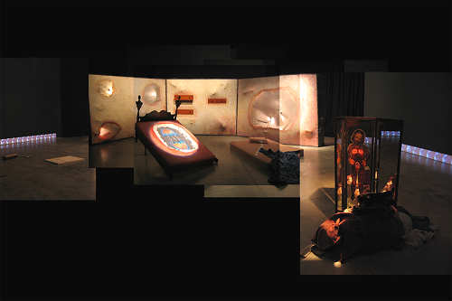 A. M. HOCH, Mitosis: Formation of Daughter Cells, interdisciplinary installation at the Beall Center for Art and Technology, Irvine, California, 43 x 60 feet, 2004