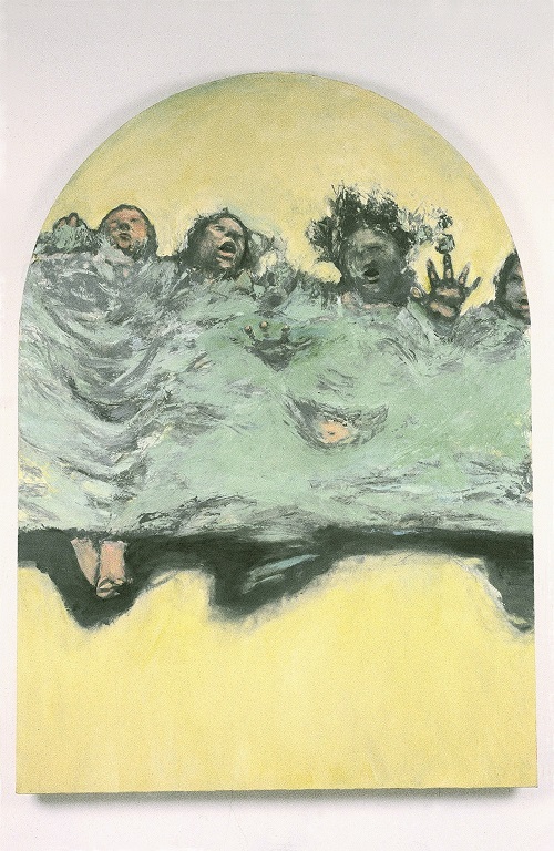 A. M. HOCH, Four Breathers (Bright Yellow), oil on canvas, 72.5 x 54 inches, 1986