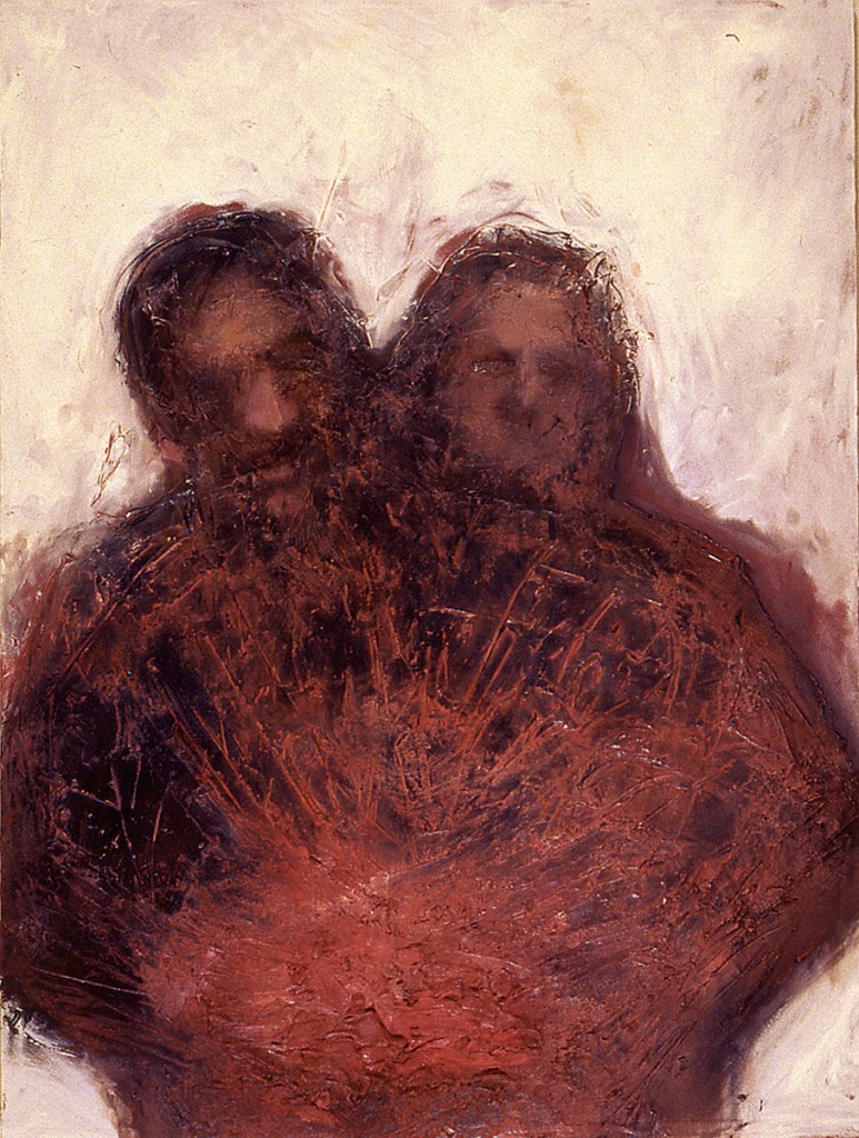 A. M. HOCH, Couple #3, oil on canvas with resin, 48 x 36 inches, 2001