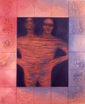 A. M. HOCH, Conjoined Couple, oil on conjoined canvases, approximately 72 x 60 inches, 2001