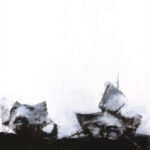 A. M. HOCH, Two Boat Heads, monoprint, chalk, and charcoal, 30 x 22 inches, 1988