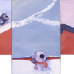 A. M. HOCH, Three Kinds of Mouths, oil on paper mounted on canvas, 13.5 x 11.25, 18 x 12, 13 x 11 inches, 1985