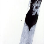 A. M. HOCH, Spinning Head, monoprint, chalk, and charcoal, 30 x 22 inches, 1988