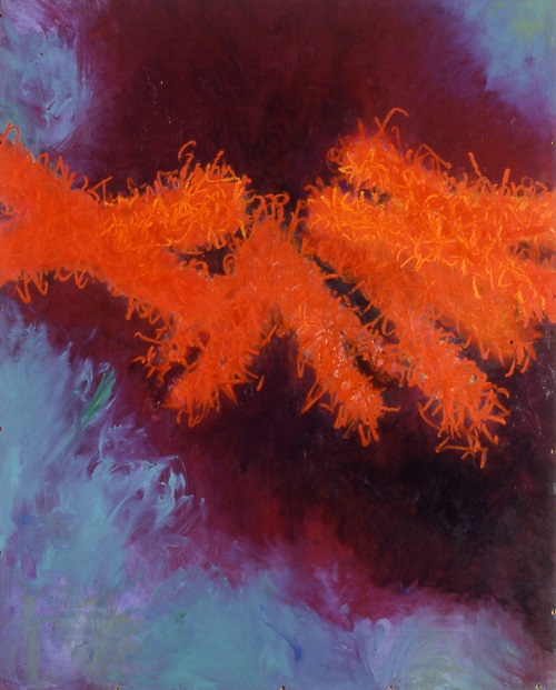 A. M. HOCH, Mitosis (wood panel) # 2, oil on canvas, 45.5 x 36.25 inches, 1999