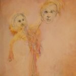 A. M. HOCH, Entangled Couple (pink), oil on canvas, approximately 18.25 x 15.25 inches, 2010