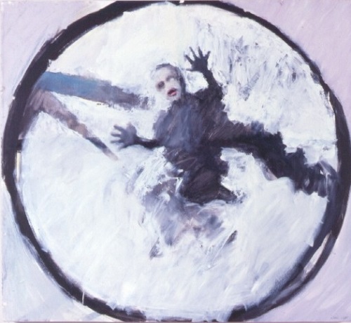 A. M. HOCH, Figure in Circle, oil on paper mounted on canvas, approximately 30 inches x 30 inches, 1985