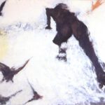 A. M. HOCH, Figure with Birds, oil on paper, 40 x 50 inches, 1985