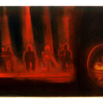 A. M. HOCH, Another Game Show (Panel of Experts), oil on canvas, 31.50 x 54 inches, 1994