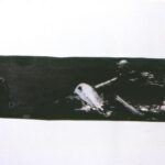 A. M. HOCH, Self-portrait on Airplane, monoprint, chalk, and charcoal, 30 x 23 inches, 1988