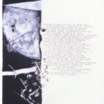 A. M. HOCH, Collaboration with Andrew Levy, poem “desiring too much”, no. 2, litho type with monoprint and chalk on paper, approx. 20 x 15 inches, 1988