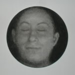 A. M. HOCH, Portrait of Stefi, charcoal on canvas, 10 inches in diameter, 2010