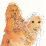 A. M. HOCH, Monster Tamer (sitting), ink wash on paper, 7 x 5 inches, 2009