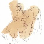 A. M. HOCH, Woman on an Elephant, ink wash on paper, 7 x 5 inches, 2010