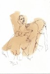 A. M. HOCH, Woman on an Elephant, ink wash on paper, 7 x 5 inches, 2010