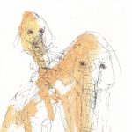 A. M. HOCH, Woman Turning into an Elephant, ink wash on paper, 7 x 5 inches, 2010