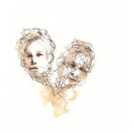 A. M. HOCH, Rimbaud and His Mother #2, ink wash on paper, 7 x 5 inches, 2009