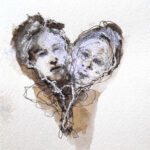 A. M. HOCH, Rimbaud and His Mother (redux), ink wash on paper, 7 x 5 inches, 2013