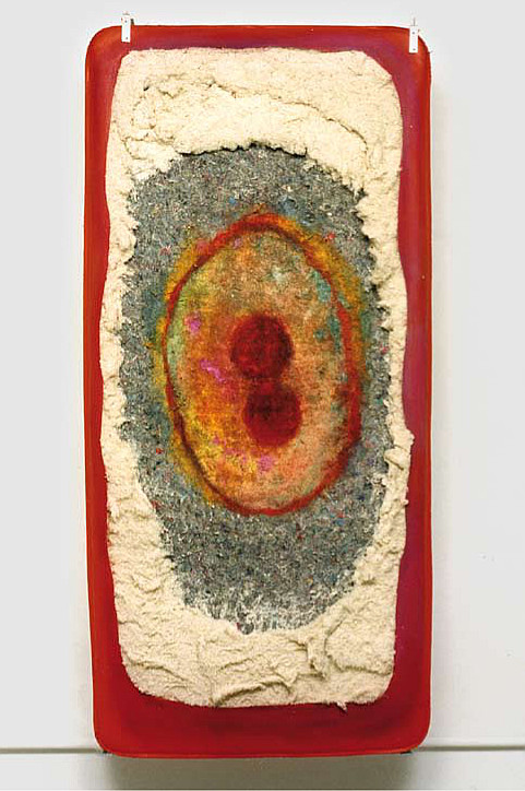 A. M. HOCH, Nascent, oil paint on mattress, 81 x 36 inches, 1999