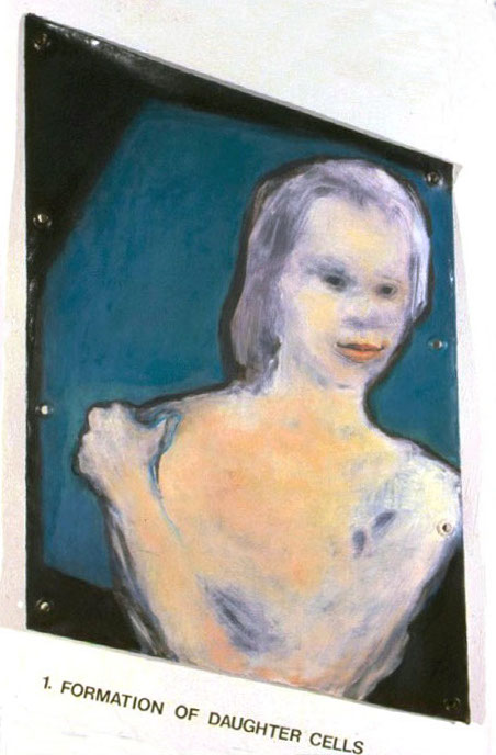 A. M. HOCH, Mitosis (First Stage), DETAIL: oil on canvas with grommets; 1990