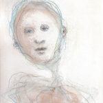 A. M. HOCH, Male Boat Creature, ink wash and chalk, 5 x 7 inches, 2012