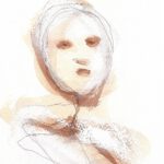 A. M. HOCH, Female Boat Creature (Number 2), ink wash and chalk, 5 x 7 inches, 2012