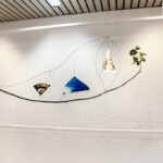 A. M. HOCH, Young Boat (Future Reflection Sister Past) installation at SetUp Art Fair 2015, painted mirrors, copper wire, branch; approx 130 x 240 cm, (51 x 94.5 inches); 2014