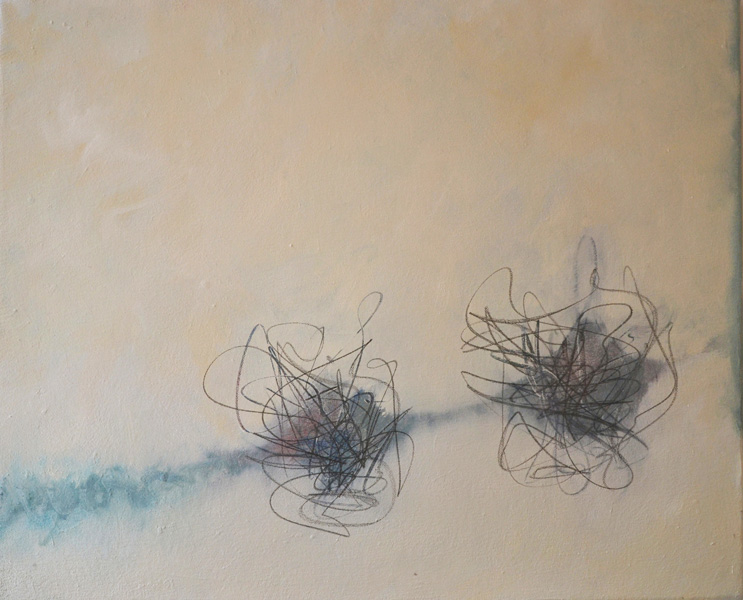 AM HOCH, Two Tangles, oil on canvas, 50 x 60 cm (approximately 19.7 x 24 inches), 2009
