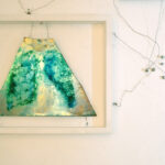 AM HOCH, Weird Triptych for a Young Boat, DETAIL, painted mirror, pushpins and wires, 2013