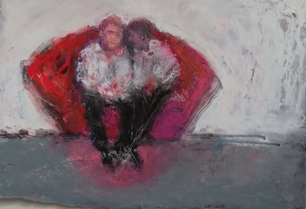 art entitled Two Heads of State Playing with Themselves by AM Hoch