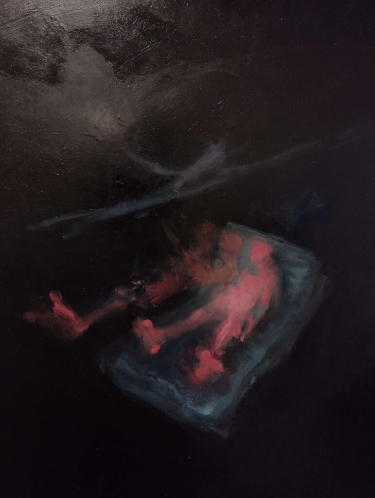 art DETAIL, Flying Bed in Blackness by AM Hoch