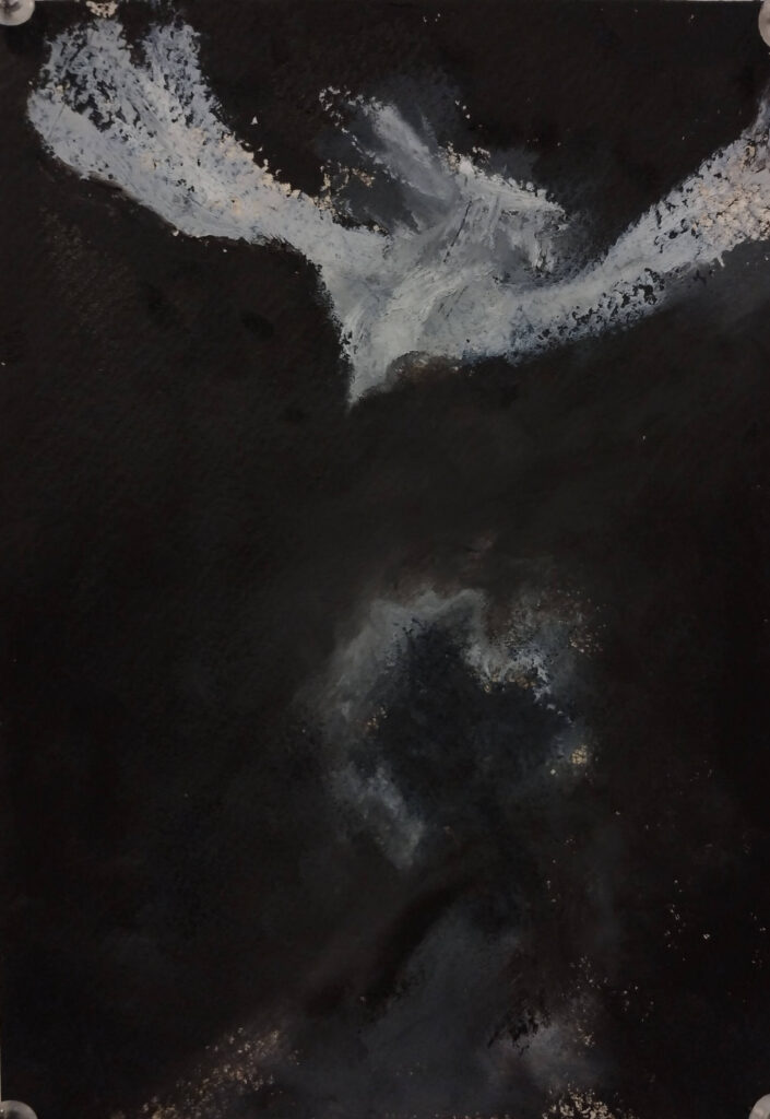 art entitled Large Bird and Running Ma by AM Hoch