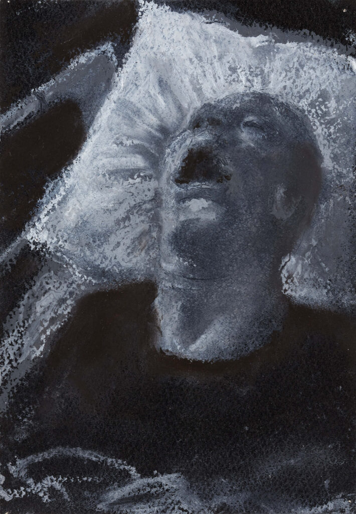 Art charcoal and mixed media on paper entitled Sleeping by AM Hoch