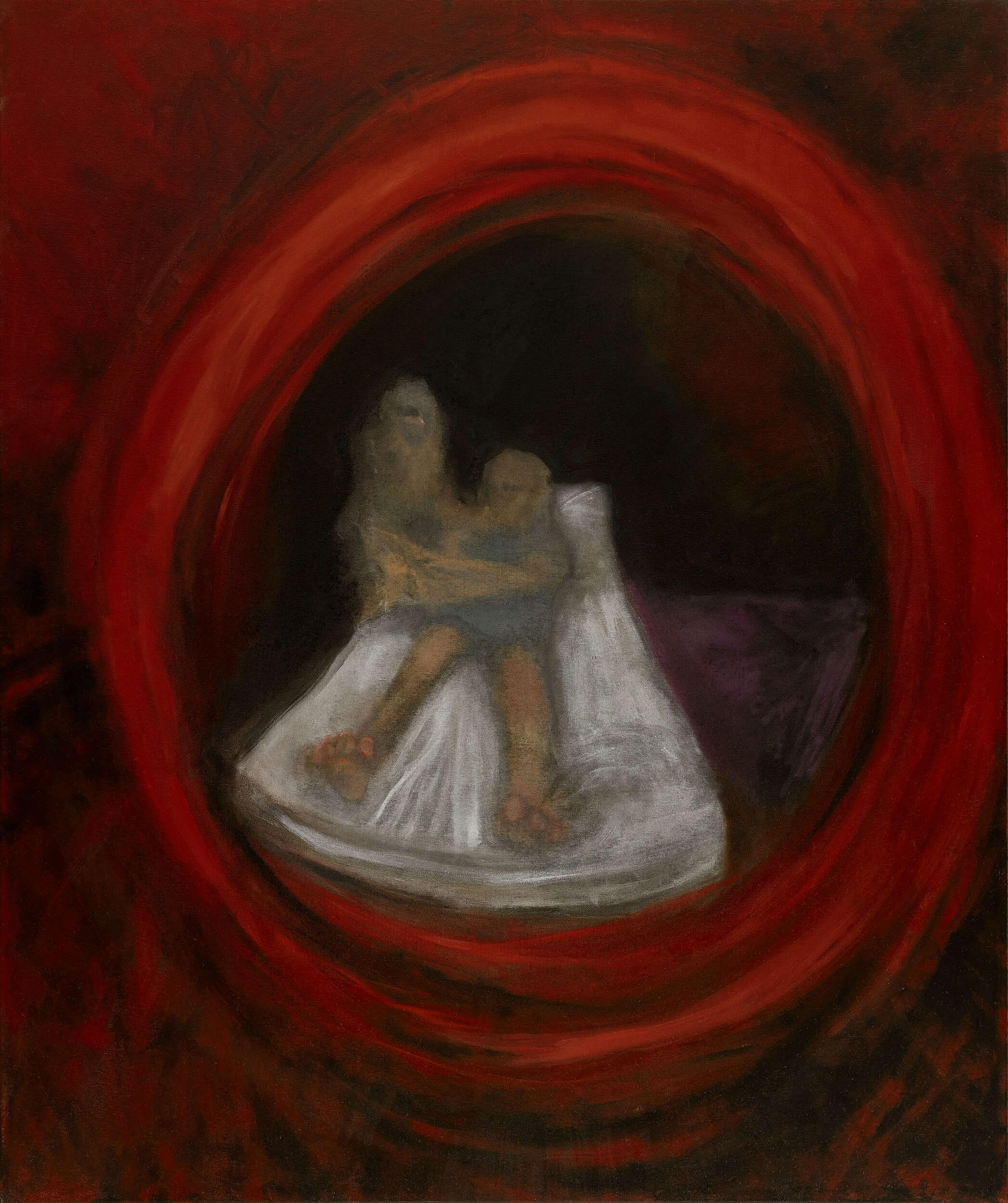 RedSpiral-2025-oilcanvas-120x100cm-AM-Hoch painting Red Spiral by AM Hoch